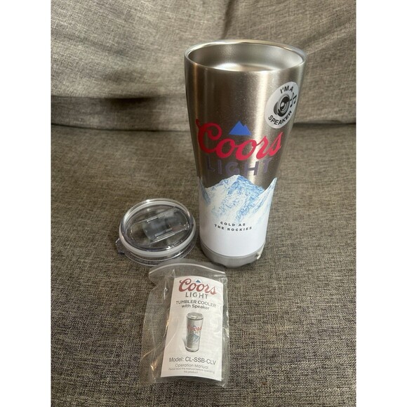 Coors Light Stainless Steel Tumbler And Speaker With Lid Gray - Picture 10 of 11
